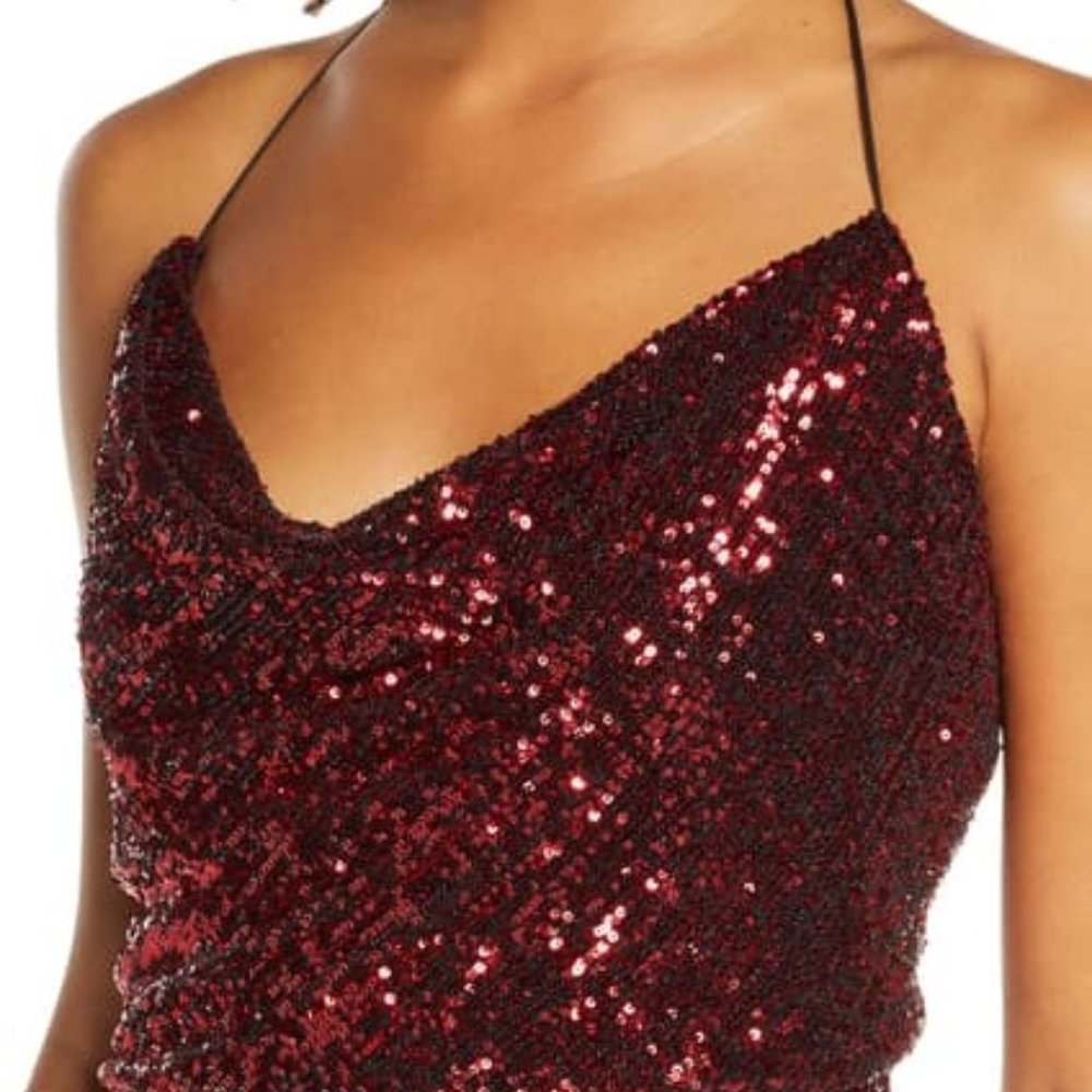 NWT Dress the Population Zherra Sequin Midi Dress - Picture 4 of 9